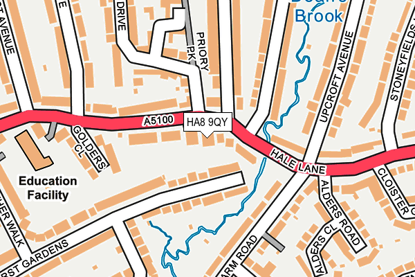 HA8 9QY map - OS OpenMap – Local (Ordnance Survey) HA8 9QY map - OS OpenMap – Local (Ordnance Survey)