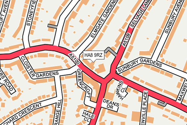HA8 9RZ map - OS OpenMap – Local (Ordnance Survey) HA8 9RZ map - OS OpenMap – Local (Ordnance Survey)