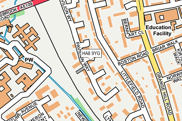 HA8 9YG map - OS OpenMap – Local (Ordnance Survey) HA8 9YG map - OS OpenMap – Local (Ordnance Survey)