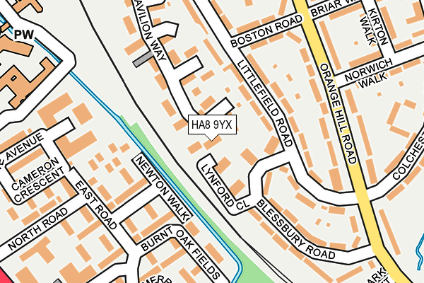 HA8 9YX map - OS OpenMap – Local (Ordnance Survey) HA8 9YX map - OS OpenMap – Local (Ordnance Survey)
