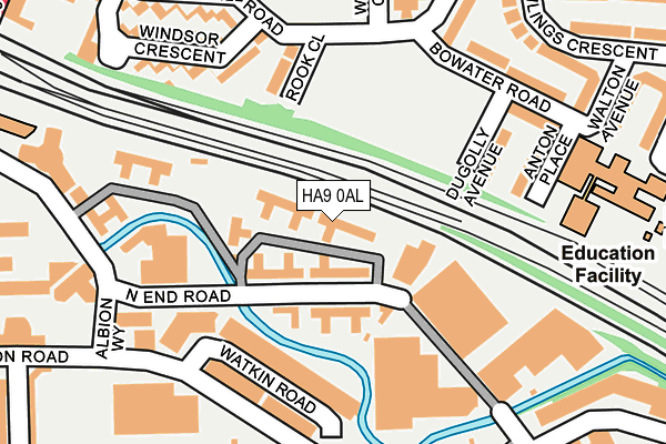 HA9 0AL map - OS OpenMap – Local (Ordnance Survey)