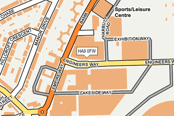 HA9 0FW map - OS OpenMap – Local (Ordnance Survey) HA9 0FW map - OS OpenMap – Local (Ordnance Survey)