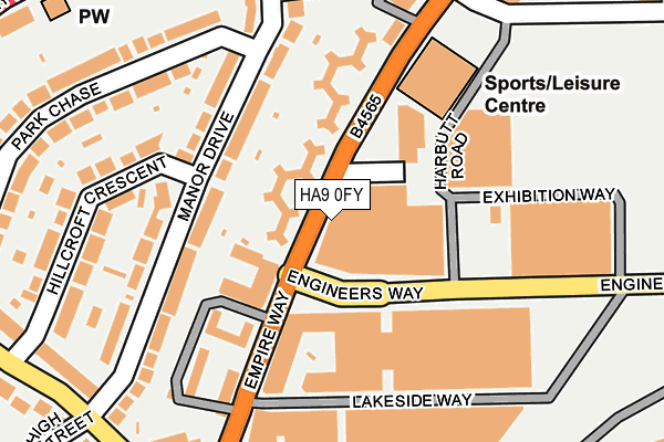 HA9 0FY map - OS OpenMap – Local (Ordnance Survey) HA9 0FY map - OS OpenMap – Local (Ordnance Survey)