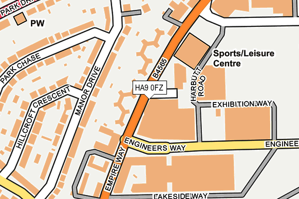 HA9 0FZ map - OS OpenMap – Local (Ordnance Survey) HA9 0FZ map - OS OpenMap – Local (Ordnance Survey)