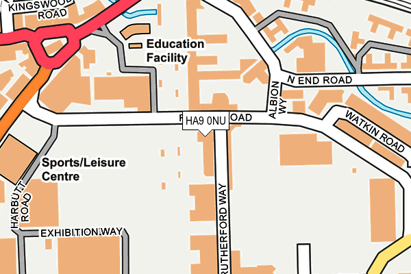 HA9 0NU map - OS OpenMap – Local (Ordnance Survey)