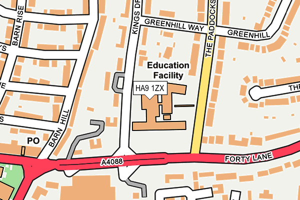 HA9 1ZX map - OS OpenMap – Local (Ordnance Survey) HA9 1ZX map - OS OpenMap – Local (Ordnance Survey)