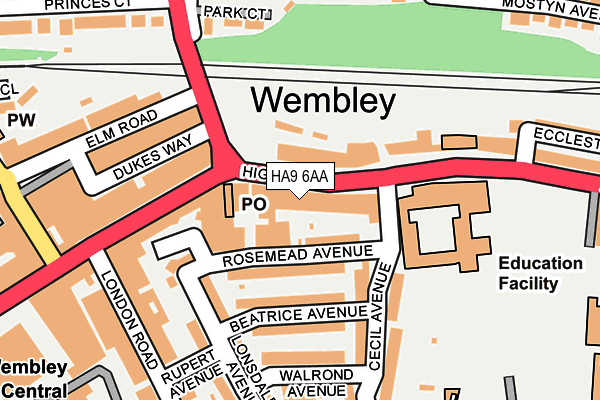HA9 6AA map - OS OpenMap – Local (Ordnance Survey) HA9 6AA map - OS OpenMap – Local (Ordnance Survey)