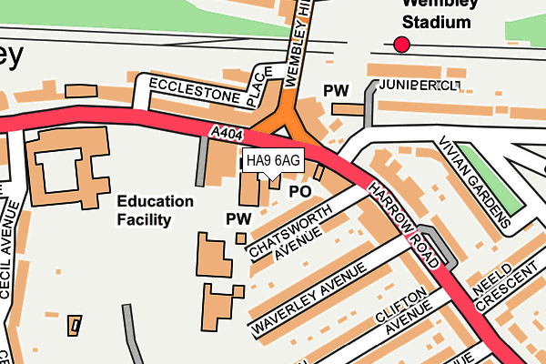 HA9 6AG map - OS OpenMap – Local (Ordnance Survey) HA9 6AG map - OS OpenMap – Local (Ordnance Survey)