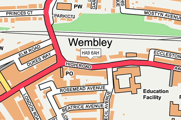 HA9 6AH map - OS OpenMap – Local (Ordnance Survey) HA9 6AH map - OS OpenMap – Local (Ordnance Survey)