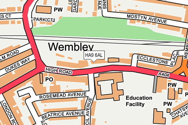 HA9 6AL map - OS OpenMap – Local (Ordnance Survey) HA9 6AL map - OS OpenMap – Local (Ordnance Survey)