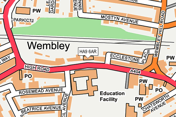 HA9 6AR map - OS OpenMap – Local (Ordnance Survey)