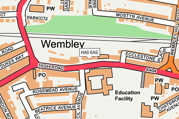 HA9 6AS map - OS OpenMap – Local (Ordnance Survey) HA9 6AS map - OS OpenMap – Local (Ordnance Survey)