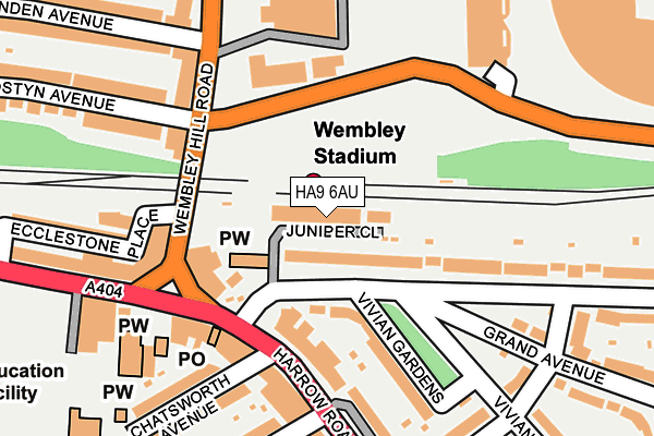HA9 6AU map - OS OpenMap – Local (Ordnance Survey) HA9 6AU map - OS OpenMap – Local (Ordnance Survey)