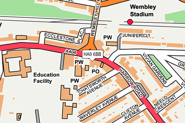 HA9 6BB map - OS OpenMap – Local (Ordnance Survey) HA9 6BB map - OS OpenMap – Local (Ordnance Survey)
