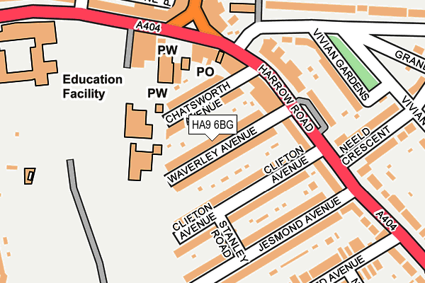 HA9 6BG map - OS OpenMap – Local (Ordnance Survey) HA9 6BG map - OS OpenMap – Local (Ordnance Survey)