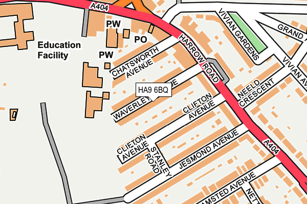 HA9 6BQ map - OS OpenMap – Local (Ordnance Survey) HA9 6BQ map - OS OpenMap – Local (Ordnance Survey)