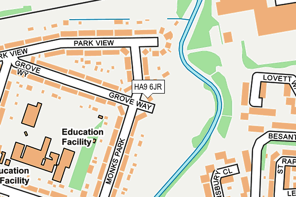 HA9 6JR map - OS OpenMap – Local (Ordnance Survey)