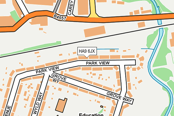 HA9 6JX map - OS OpenMap – Local (Ordnance Survey) HA9 6JX map - OS OpenMap – Local (Ordnance Survey)