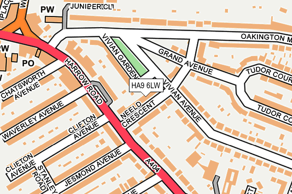 HA9 6LW map - OS OpenMap – Local (Ordnance Survey) HA9 6LW map - OS OpenMap – Local (Ordnance Survey)