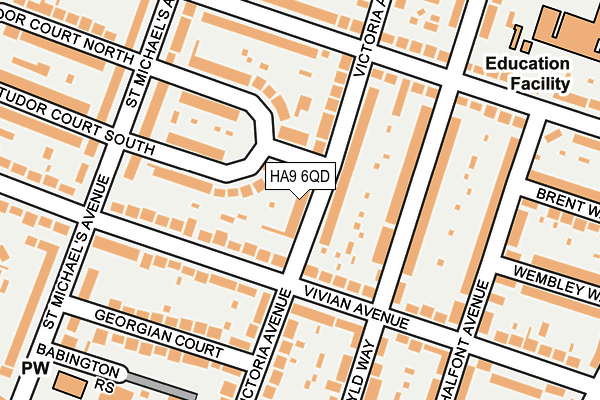HA9 6QD map - OS OpenMap – Local (Ordnance Survey) HA9 6QD map - OS OpenMap – Local (Ordnance Survey)