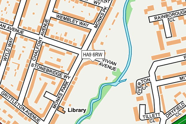 HA9 6RW map - OS OpenMap – Local (Ordnance Survey) HA9 6RW map - OS OpenMap – Local (Ordnance Survey)