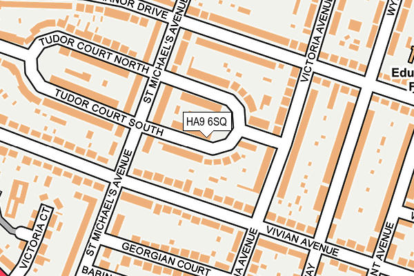 HA9 6SQ map - OS OpenMap – Local (Ordnance Survey)