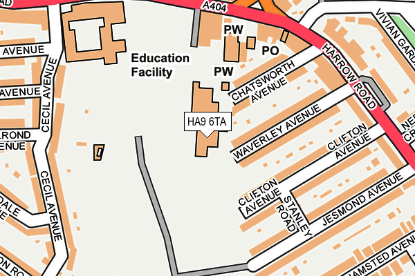 HA9 6TA map - OS OpenMap – Local (Ordnance Survey) HA9 6TA map - OS OpenMap – Local (Ordnance Survey)