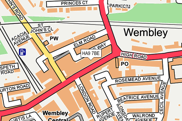 HA9 7BE map - OS OpenMap – Local (Ordnance Survey) HA9 7BE map - OS OpenMap – Local (Ordnance Survey)