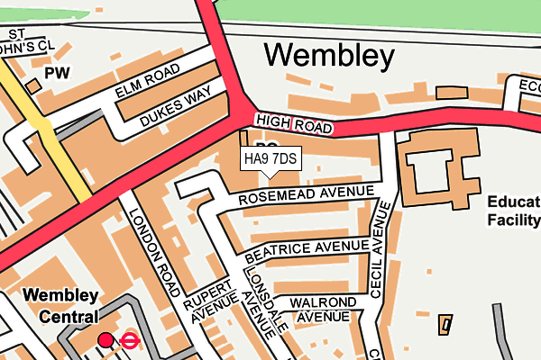 HA9 7DS map - OS OpenMap – Local (Ordnance Survey) HA9 7DS map - OS OpenMap – Local (Ordnance Survey)