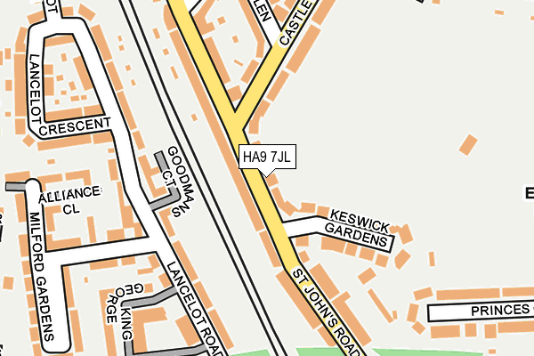 HA9 7JL map - OS OpenMap – Local (Ordnance Survey) HA9 7JL map - OS OpenMap – Local (Ordnance Survey)
