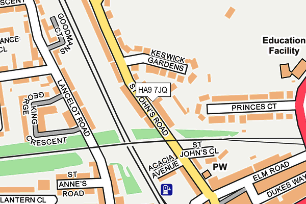 HA9 7JQ map - OS OpenMap – Local (Ordnance Survey) HA9 7JQ map - OS OpenMap – Local (Ordnance Survey)