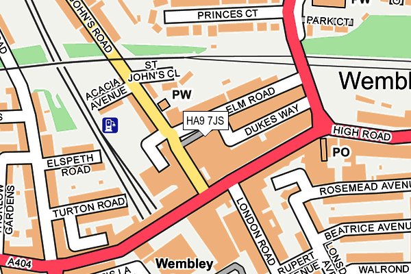 HA9 7JS map - OS OpenMap – Local (Ordnance Survey)