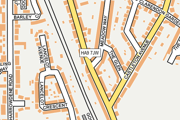 HA9 7JW map - OS OpenMap – Local (Ordnance Survey) HA9 7JW map - OS OpenMap – Local (Ordnance Survey)