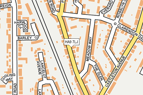 HA9 7LJ map - OS OpenMap – Local (Ordnance Survey) HA9 7LJ map - OS OpenMap – Local (Ordnance Survey)