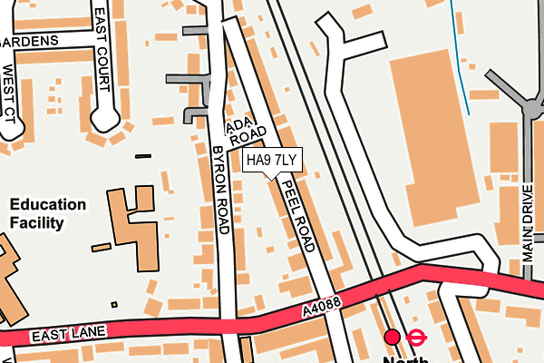HA9 7LY map - OS OpenMap – Local (Ordnance Survey) HA9 7LY map - OS OpenMap – Local (Ordnance Survey)