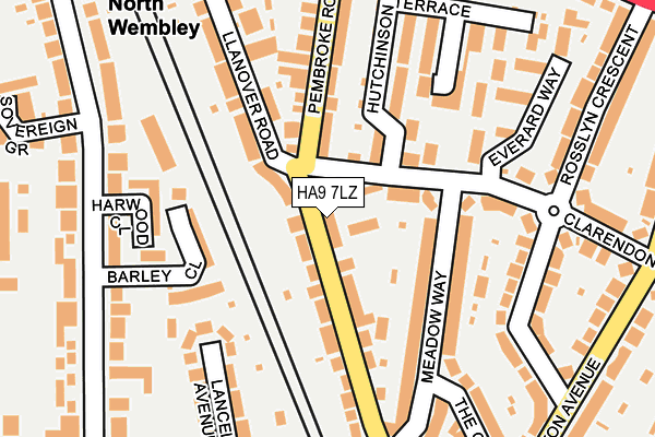 HA9 7LZ map - OS OpenMap – Local (Ordnance Survey) HA9 7LZ map - OS OpenMap – Local (Ordnance Survey)