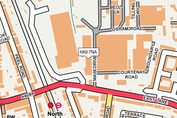 HA9 7NA map - OS OpenMap – Local (Ordnance Survey) HA9 7NA map - OS OpenMap – Local (Ordnance Survey)