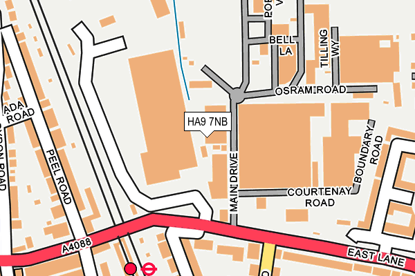 HA9 7NB map - OS OpenMap – Local (Ordnance Survey) HA9 7NB map - OS OpenMap – Local (Ordnance Survey)