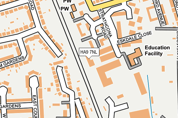 HA9 7NL map - OS OpenMap – Local (Ordnance Survey) HA9 7NL map - OS OpenMap – Local (Ordnance Survey)