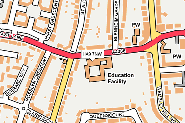 HA9 7NW map - OS OpenMap – Local (Ordnance Survey) HA9 7NW map - OS OpenMap – Local (Ordnance Survey)