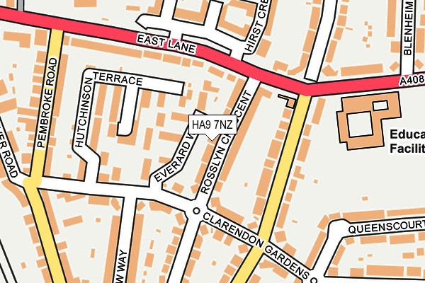 HA9 7NZ map - OS OpenMap – Local (Ordnance Survey) HA9 7NZ map - OS OpenMap – Local (Ordnance Survey)