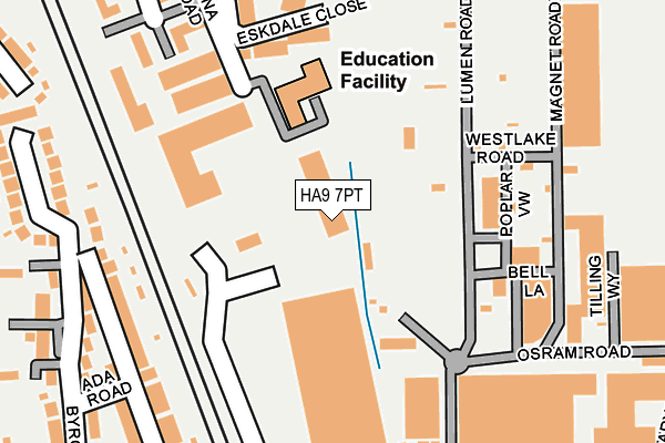 HA9 7PT map - OS OpenMap – Local (Ordnance Survey) HA9 7PT map - OS OpenMap – Local (Ordnance Survey)