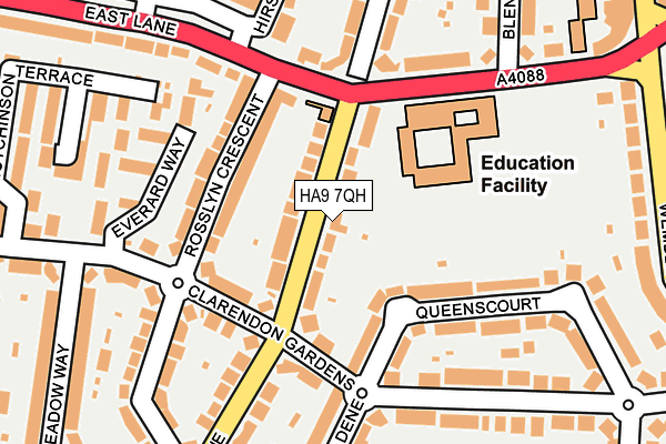 HA9 7QH map - OS OpenMap – Local (Ordnance Survey) HA9 7QH map - OS OpenMap – Local (Ordnance Survey)