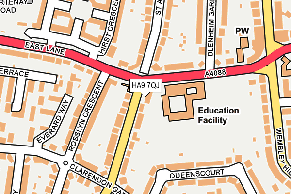 HA9 7QJ map - OS OpenMap – Local (Ordnance Survey) HA9 7QJ map - OS OpenMap – Local (Ordnance Survey)