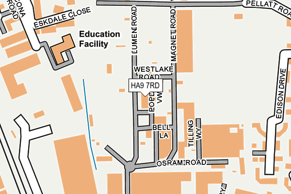 HA9 7RD map - OS OpenMap – Local (Ordnance Survey) HA9 7RD map - OS OpenMap – Local (Ordnance Survey)