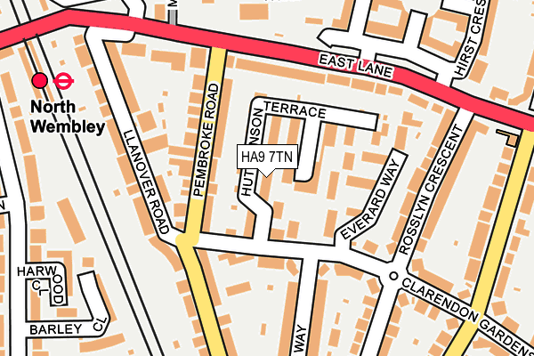 HA9 7TN map - OS OpenMap – Local (Ordnance Survey) HA9 7TN map - OS OpenMap – Local (Ordnance Survey)
