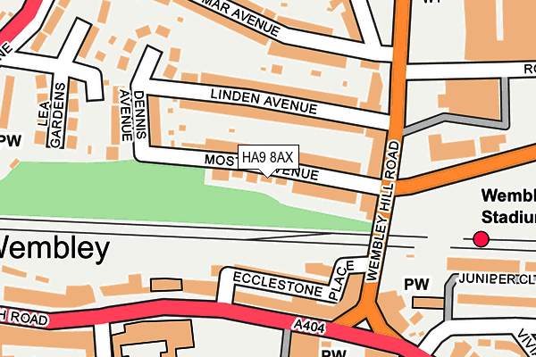 HA9 8AX map - OS OpenMap – Local (Ordnance Survey) HA9 8AX map - OS OpenMap – Local (Ordnance Survey)