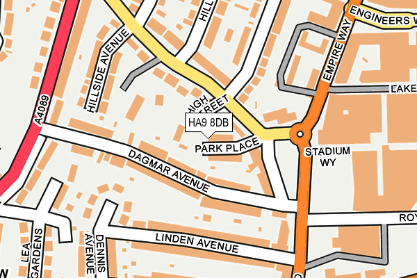 HA9 8DB map - OS OpenMap – Local (Ordnance Survey) HA9 8DB map - OS OpenMap – Local (Ordnance Survey)