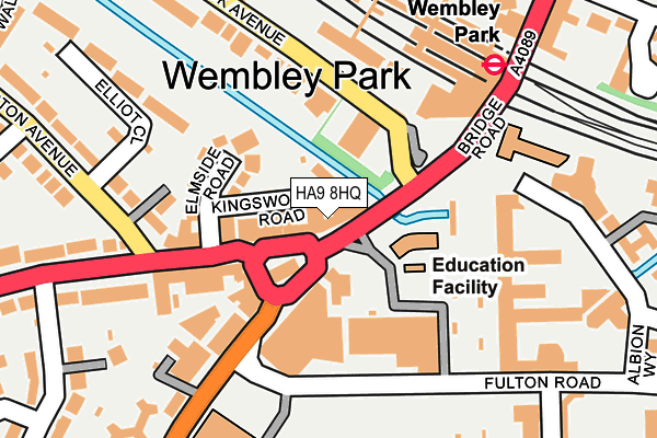 HA9 8HQ map - OS OpenMap – Local (Ordnance Survey)
