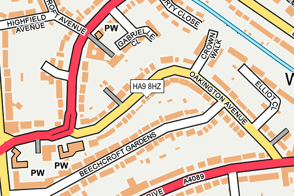 HA9 8HZ map - OS OpenMap – Local (Ordnance Survey) HA9 8HZ map - OS OpenMap – Local (Ordnance Survey)